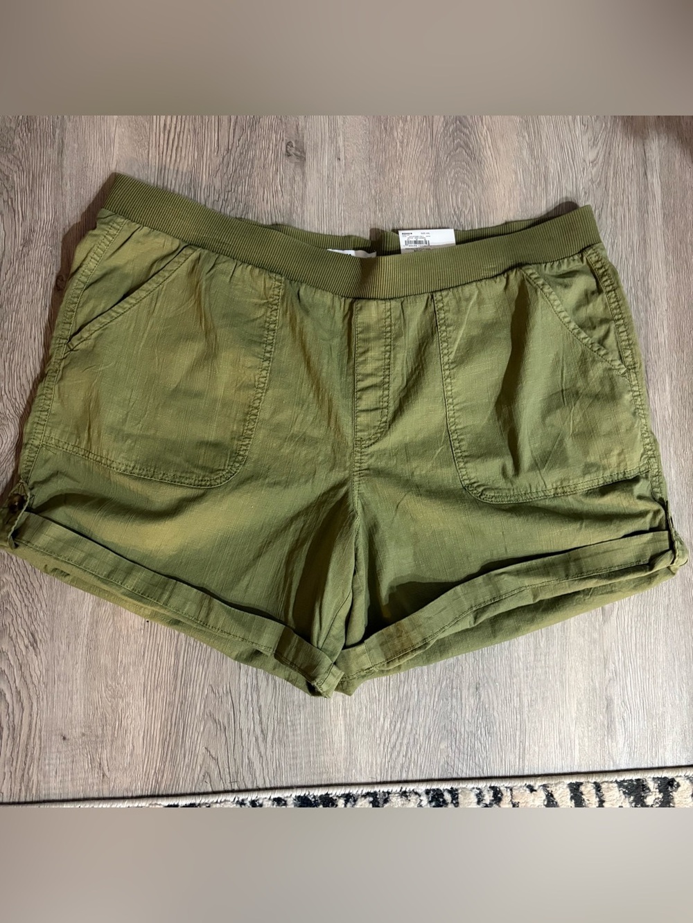 Sonoma Army Green Women's Casual Shorts Elastic Waist XXL NWT